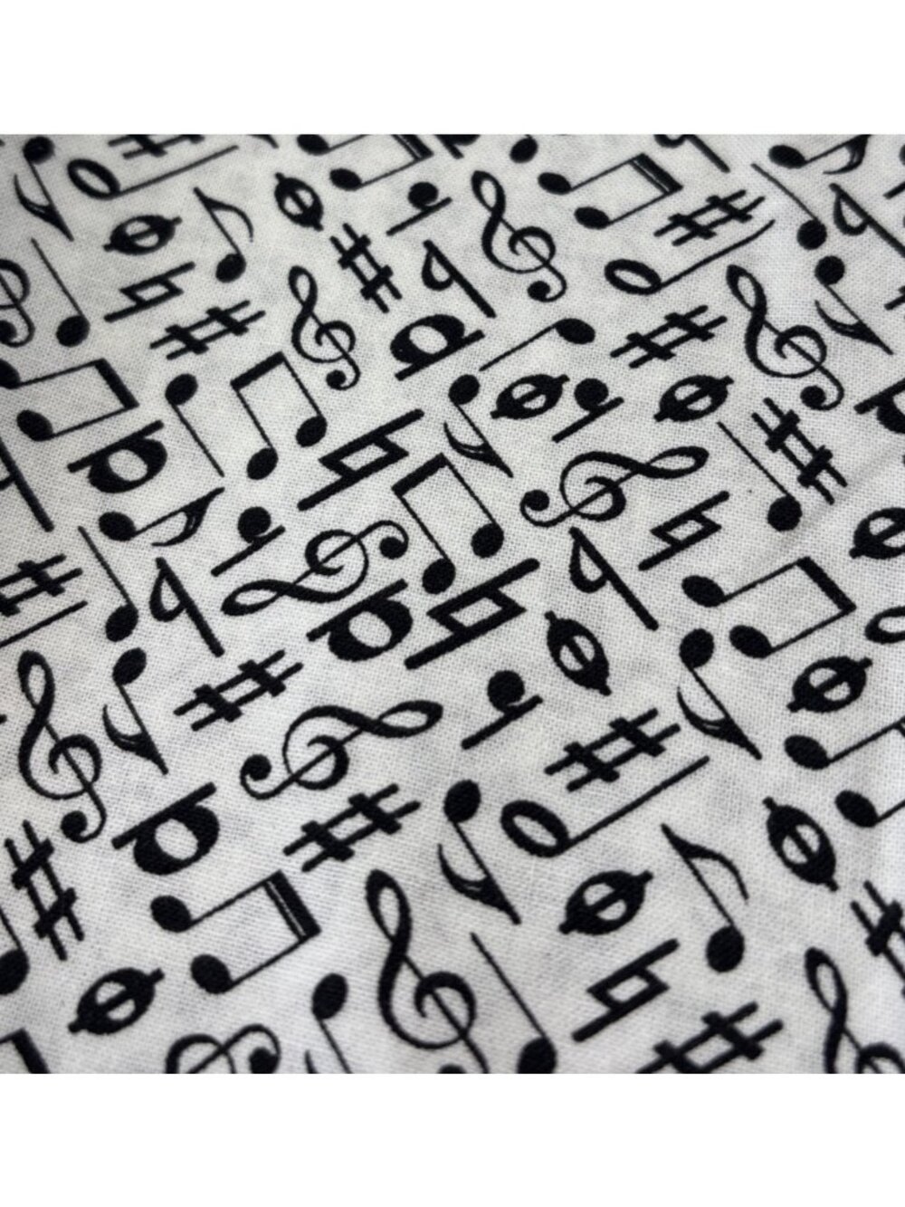 Musical Notes Fabric Cotton 16x44" Black Notes on White JoAnn Craft - Picture 11 of 14